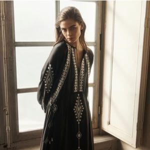 Zara embroidered midi dress